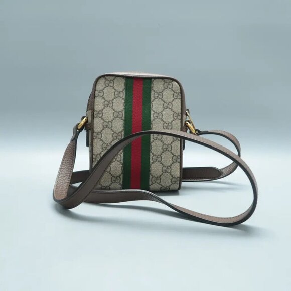 100% Authentic GUCCI  Ophidia Brown Canvas Crossbody Bag 922-12524 - Picture 2 of 12